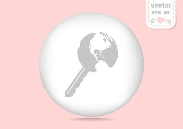 Icona chiave Globe — Vettoriale Stock