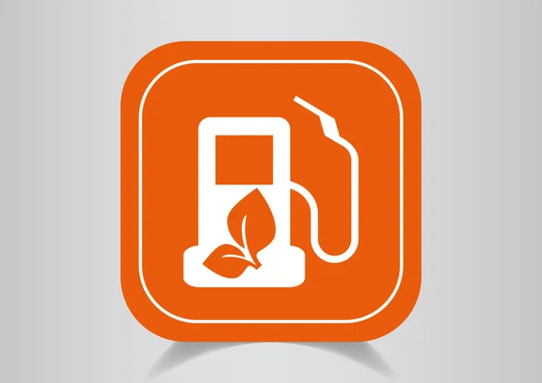 Icon on orange button — Stock Vector