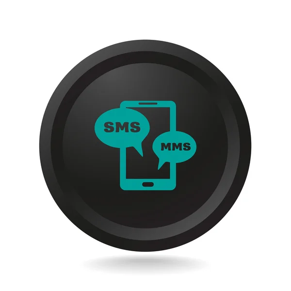 Icon phone on black button — Stock Vector