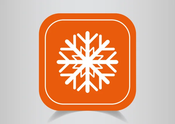 Floco de neve ícone no botão laranja —  Vetores de Stock