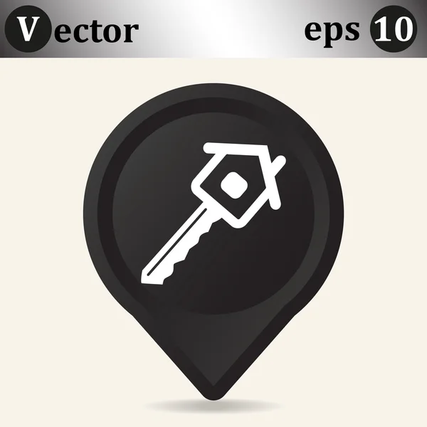 Casa icono clave — Vector de stock