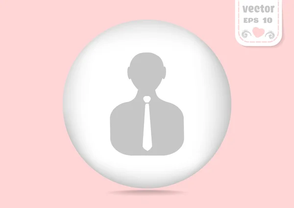 Icono persona en el botón — Vector de stock