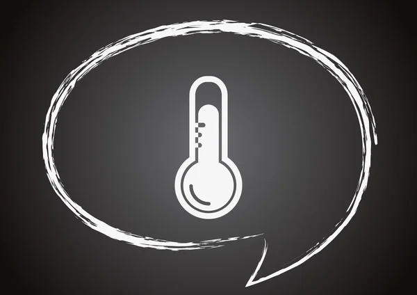 Icon temperature on a blackboard — Stock Vector