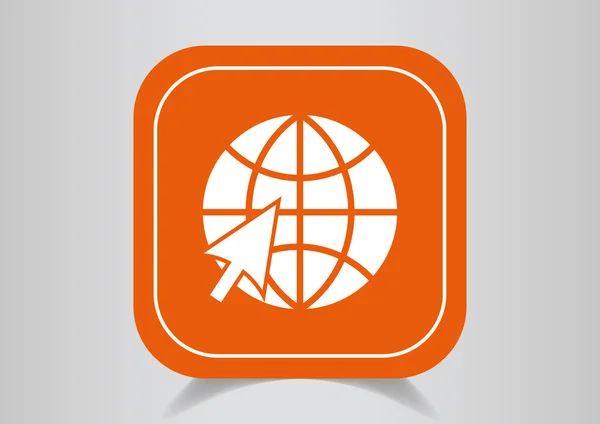 Icono en el botón naranja — Vector de stock