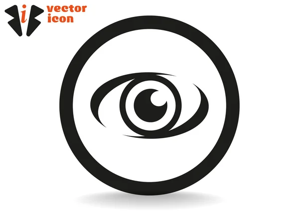 Ícone do botão do olho no círculo — Vetor de Stock