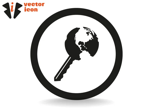 Globe key icon — Stock Vector