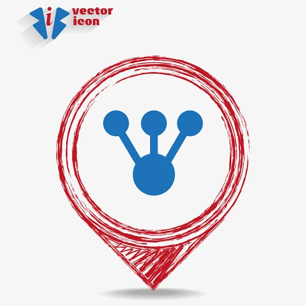 Pictogram van een rode pointer — Stockvector