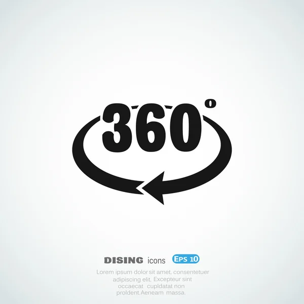 Icono de 360 grados — Archivo Imágenes Vectoriales