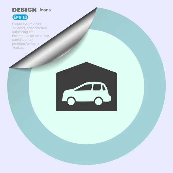 Icône web voiture garée — Image vectorielle