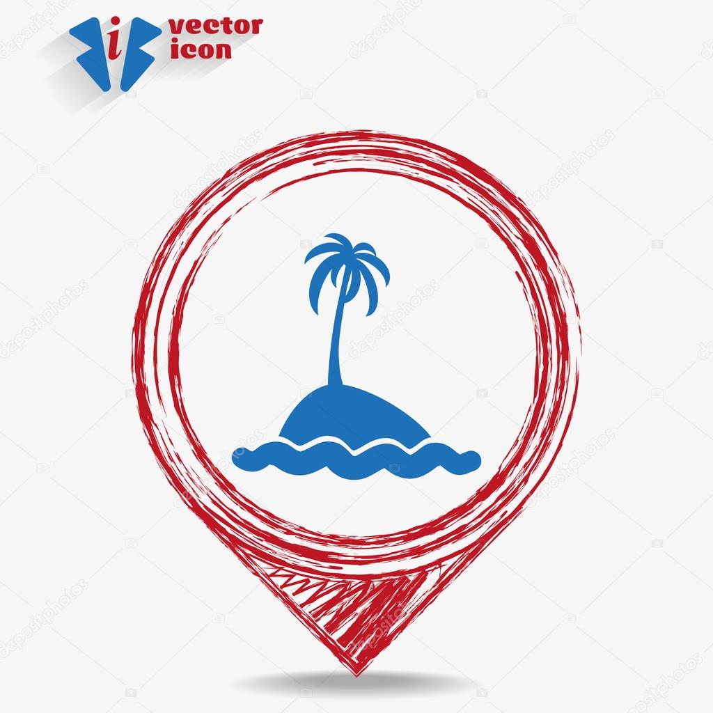 Exotic island web icon