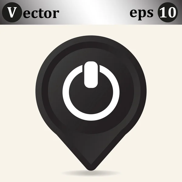 Botón icono en el puntero negro — Vector de stock