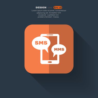 Sms kabarcıklar simgesi ile Smartphone