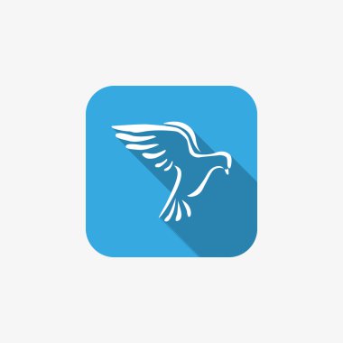 Güvercin ile kalp basit simgesi