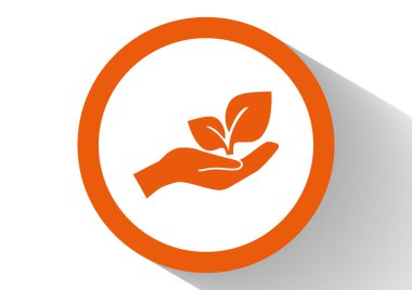 İnsan el simgesi yapraklarda