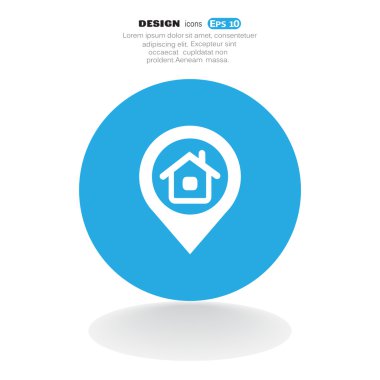 Evin konumu işaretçi basit simgesi