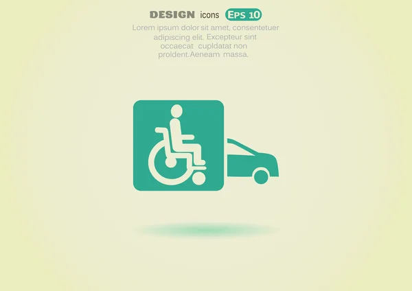 Disabled in car icon — Stock Vector