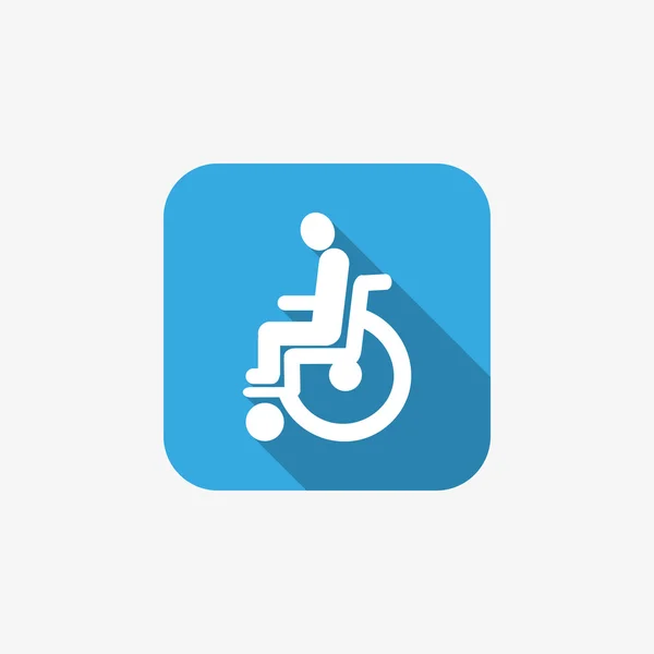 Handicapés sur fauteuil roulant icône simple — Image vectorielle