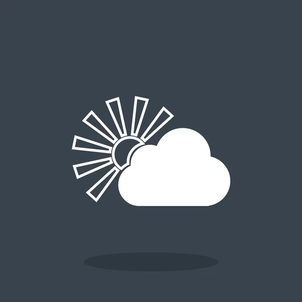 Zon achter wolk web pictogram — Stockvector