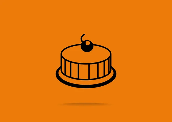 蛋糕与樱桃 web 图标 — 图库矢量图片
