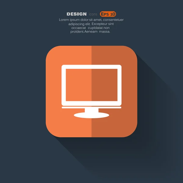 Boş monitör ekran web simgesi — Stok Vektör