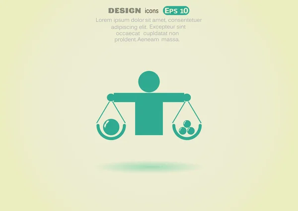 Escalas humanas icono web simple — Vector de stock