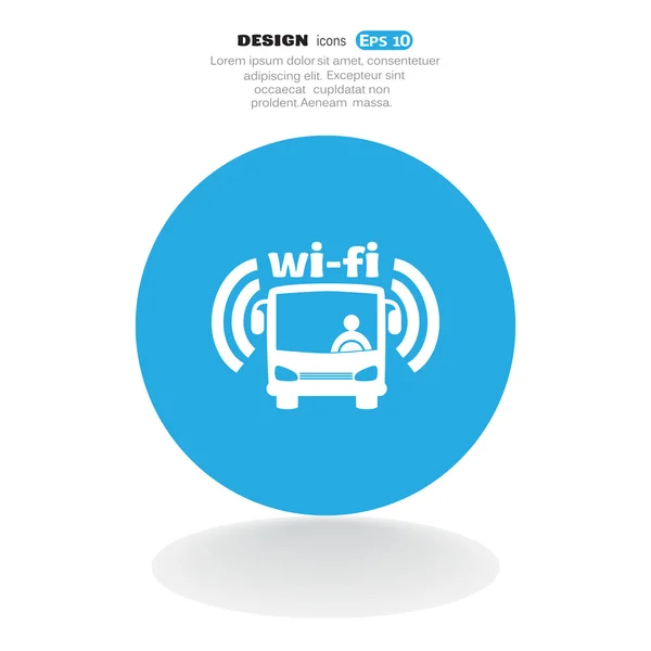 Wi-Fi ve znamení autobus, ikona — Stockový vektor