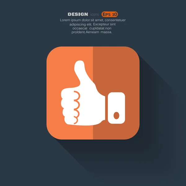Tummen upp websikonen — Stock vektor