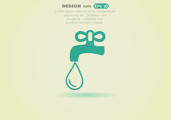 Grifo con icono web gota — Vector de stock