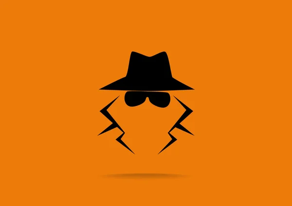 Anonyme icône de l'agent espion — Image vectorielle