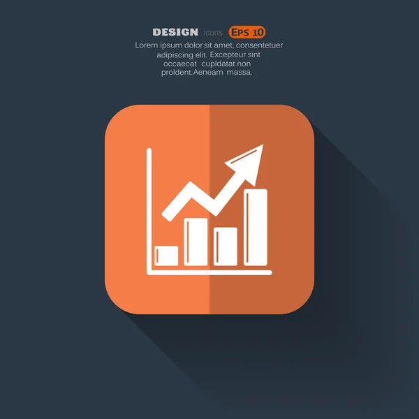 Gráfico crescente ícone web simples — Vetor de Stock