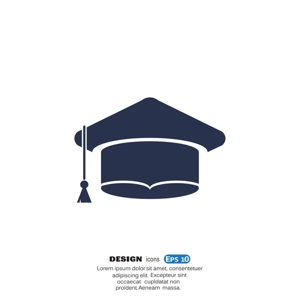 Sombrero académico icono web simple — Vector de stock