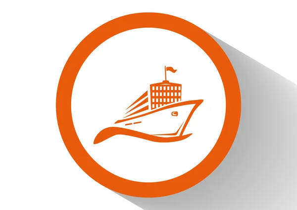Het schip op Golf web pictogram — Stockvector