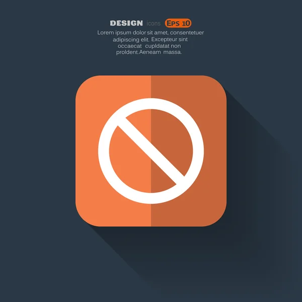 Verbotsschild Websymbol — Stockvektor
