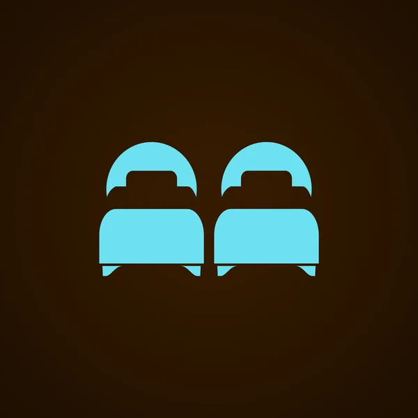 Camas individuales, icono web — Archivo Imágenes Vectoriales