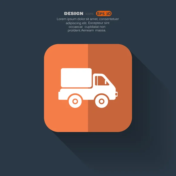 Ícone web caminhão simples — Vetor de Stock