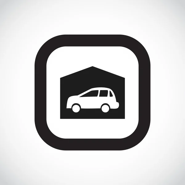 Garagem com carro ícone simples — Vetor de Stock