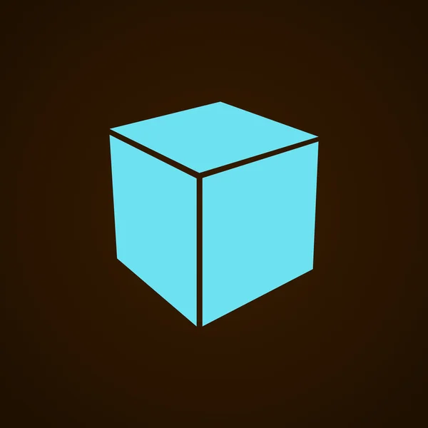 Simple cubo icono web — Vector de stock