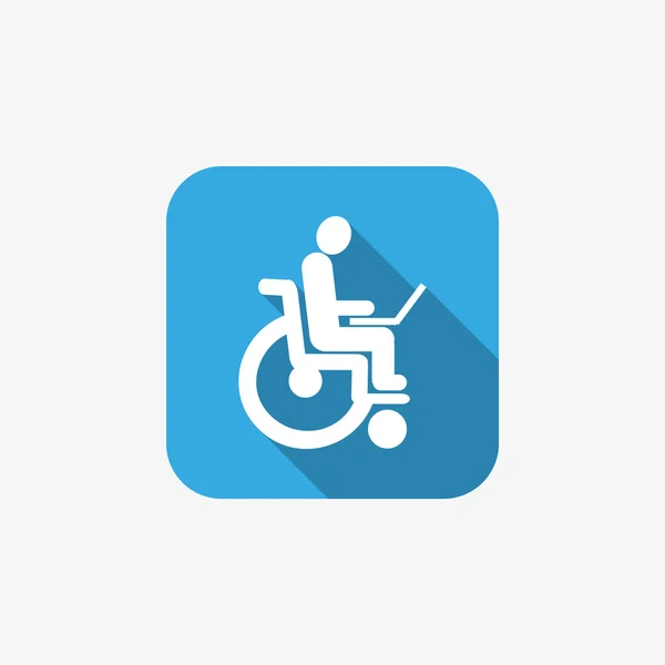 Handicapés avec ordinateur portable en fauteuil roulant — Image vectorielle