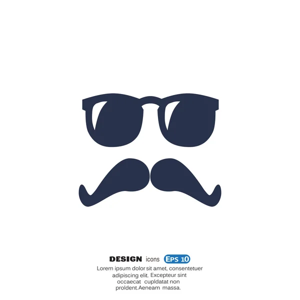 Retro glasses and mustache icon — Stock Vector