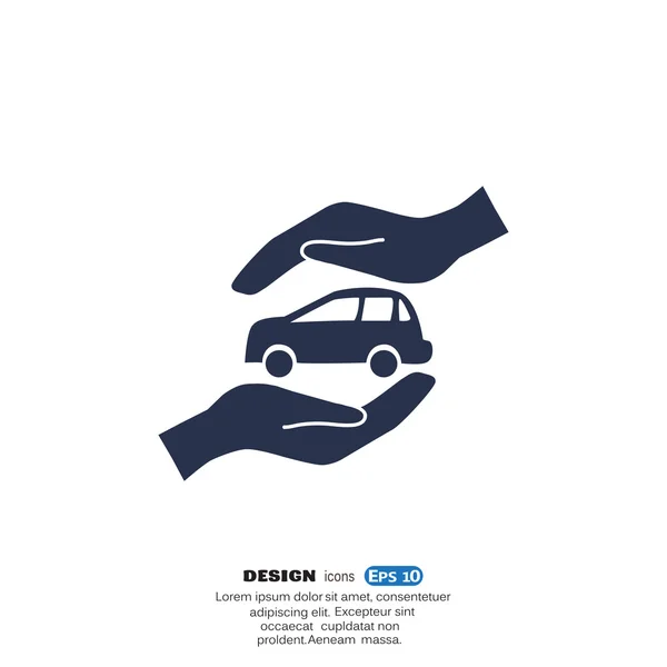 Icono web de seguro de coche — Vector de stock