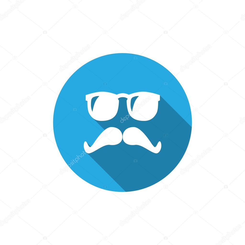 Retro glasses and mustache icon