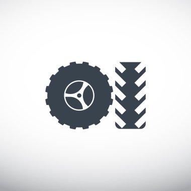 Jant ve lastik web simgesi, basit vektör çizim