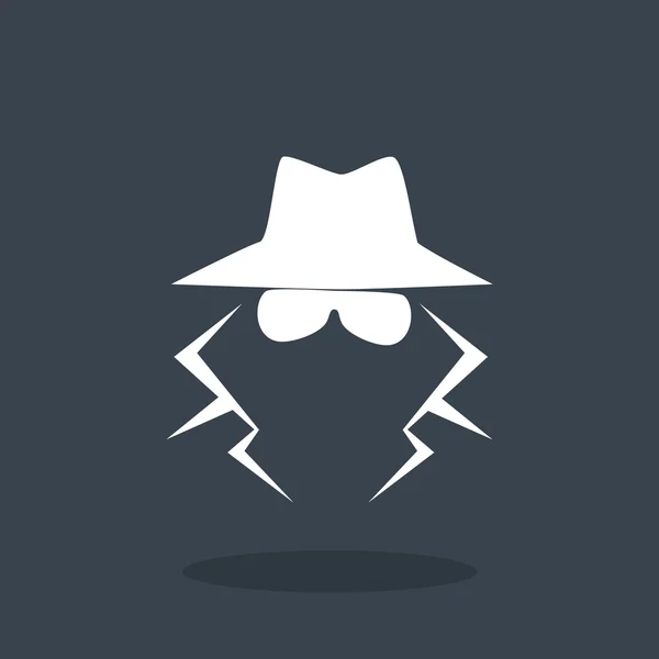 Anonieme spion agent pictogram — Stockvector