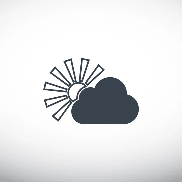 Soleil derrière l'icône web nuage — Image vectorielle