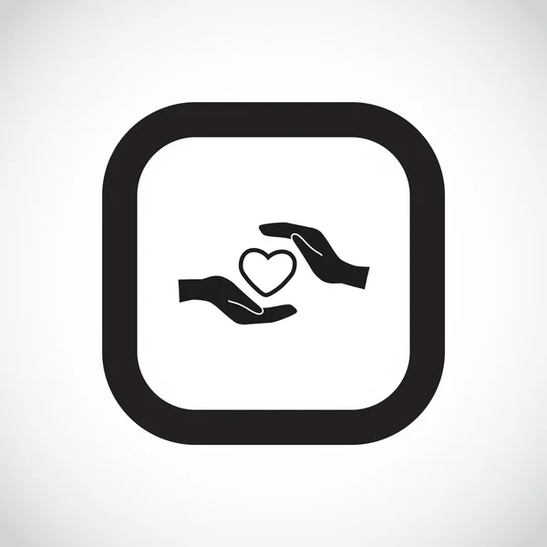 Serce w ręce proste ikona — Wektor stockowy