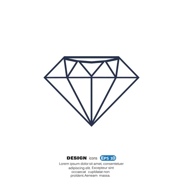 Diamond web icon, luxury concept — Stock Vector