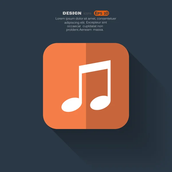 Muziek web icoon met opmerking — Stockvector