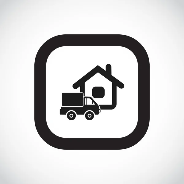 Camión cerca de casa icono web — Vector de stock
