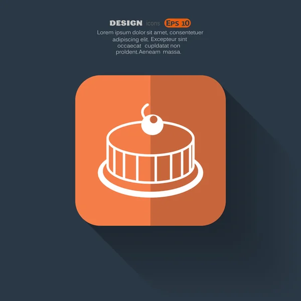 Cake met cherry web pictogram — Stockvector