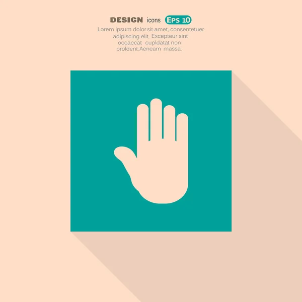 Icono de mano Stop — Vector de stock